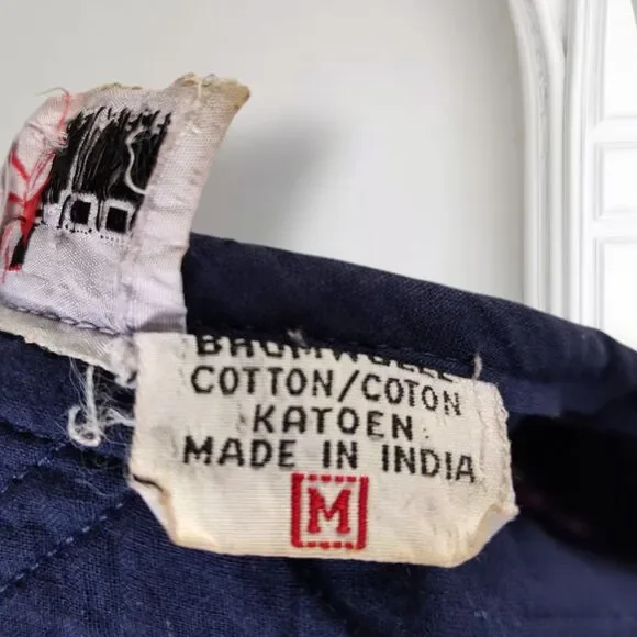 Vintage 70s Phool Indian Cotton Gauze Block Print Peasant Dress Size 4 Boho - Picture 16 of 16